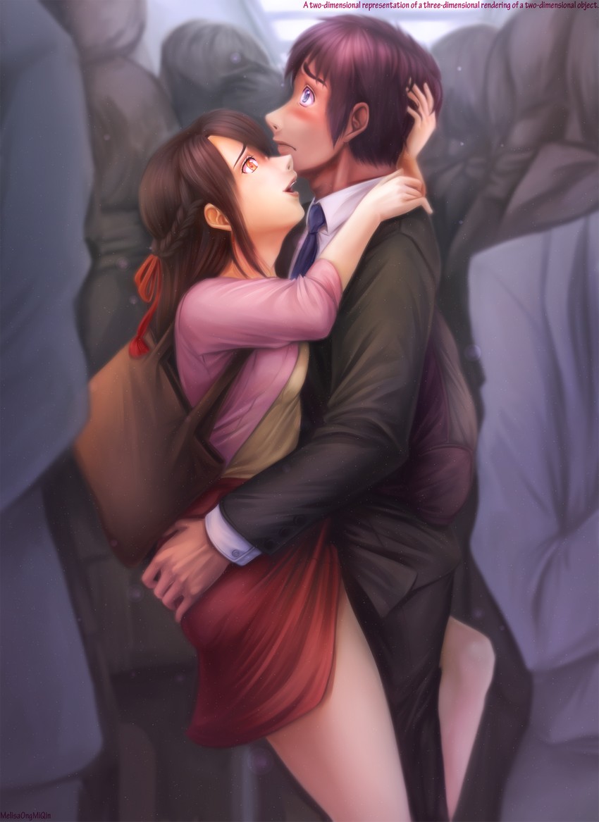 miyamizu mitsuha and tachibana taki (kimi no na wa.) drawn by melisaongmiqin
