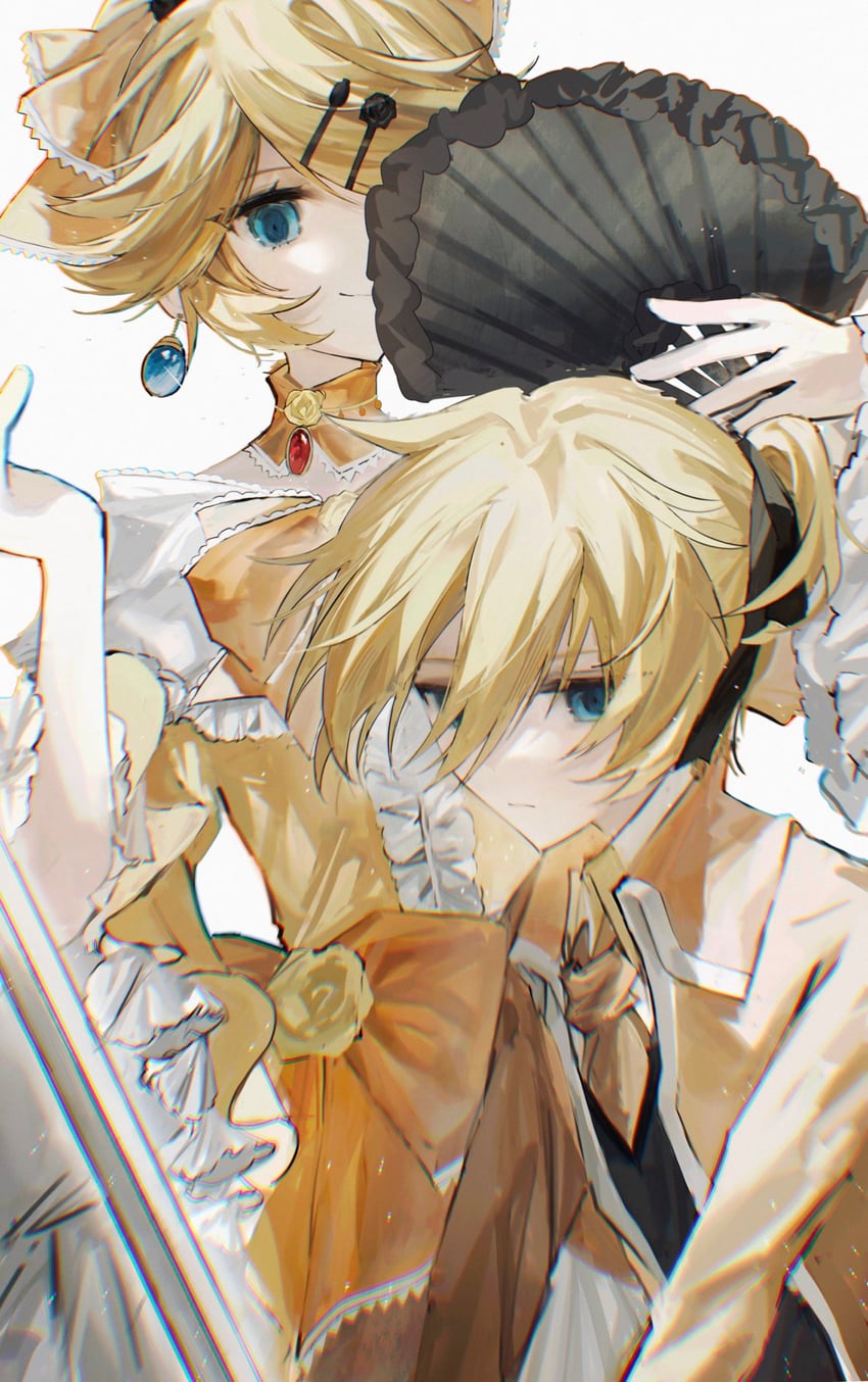 kagamine rin, kagamine len, riliane lucifen d'autriche, and allen avadonia (vocaloid and 3 more) drawn by shiruru531