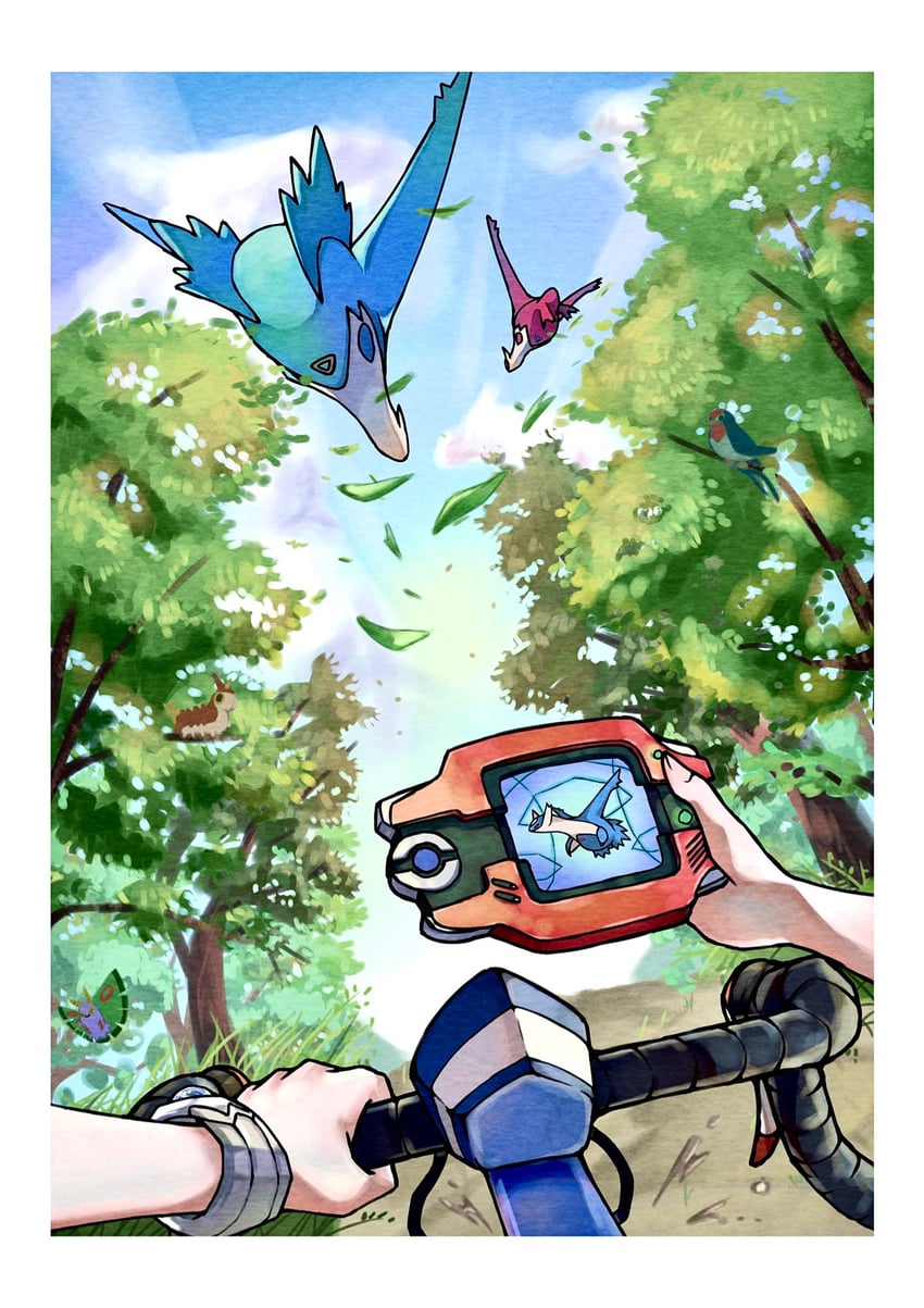 latias, latios, wurmple, taillow, and dustox (pokemon and 1 more) drawn by sake_maguro