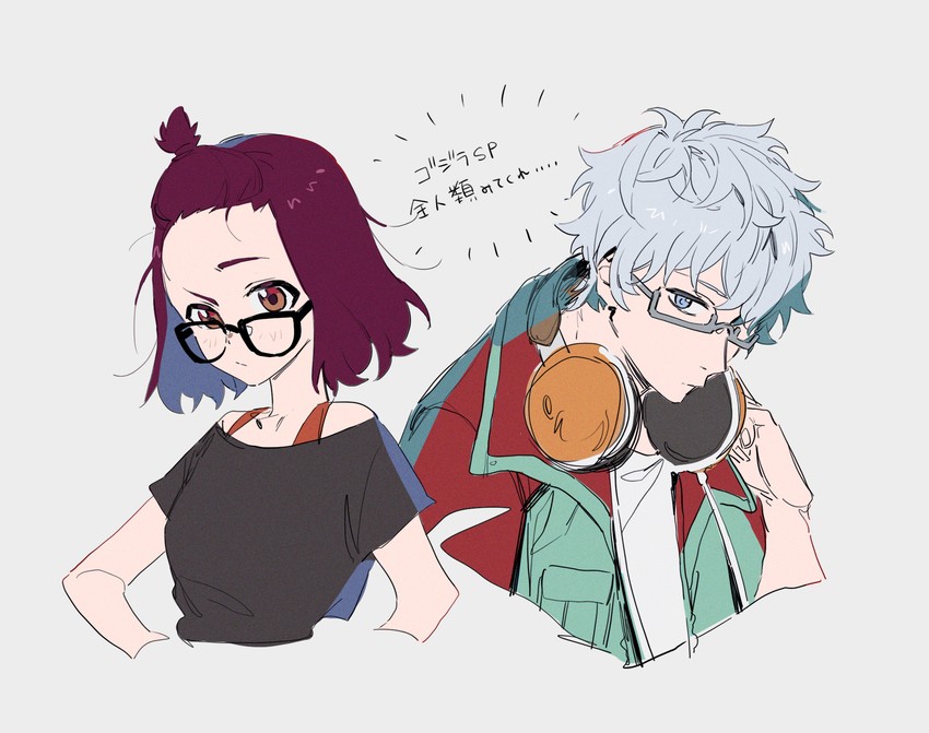 kamino mei and arikawa yun (godzilla and 1 more) drawn by sugata_dski