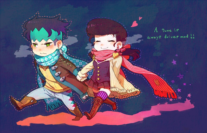 higashikata josuke and kishibe rohan (jojo no kimyou na bouken and 1 more) drawn by tachibana_amane_(amane01a)