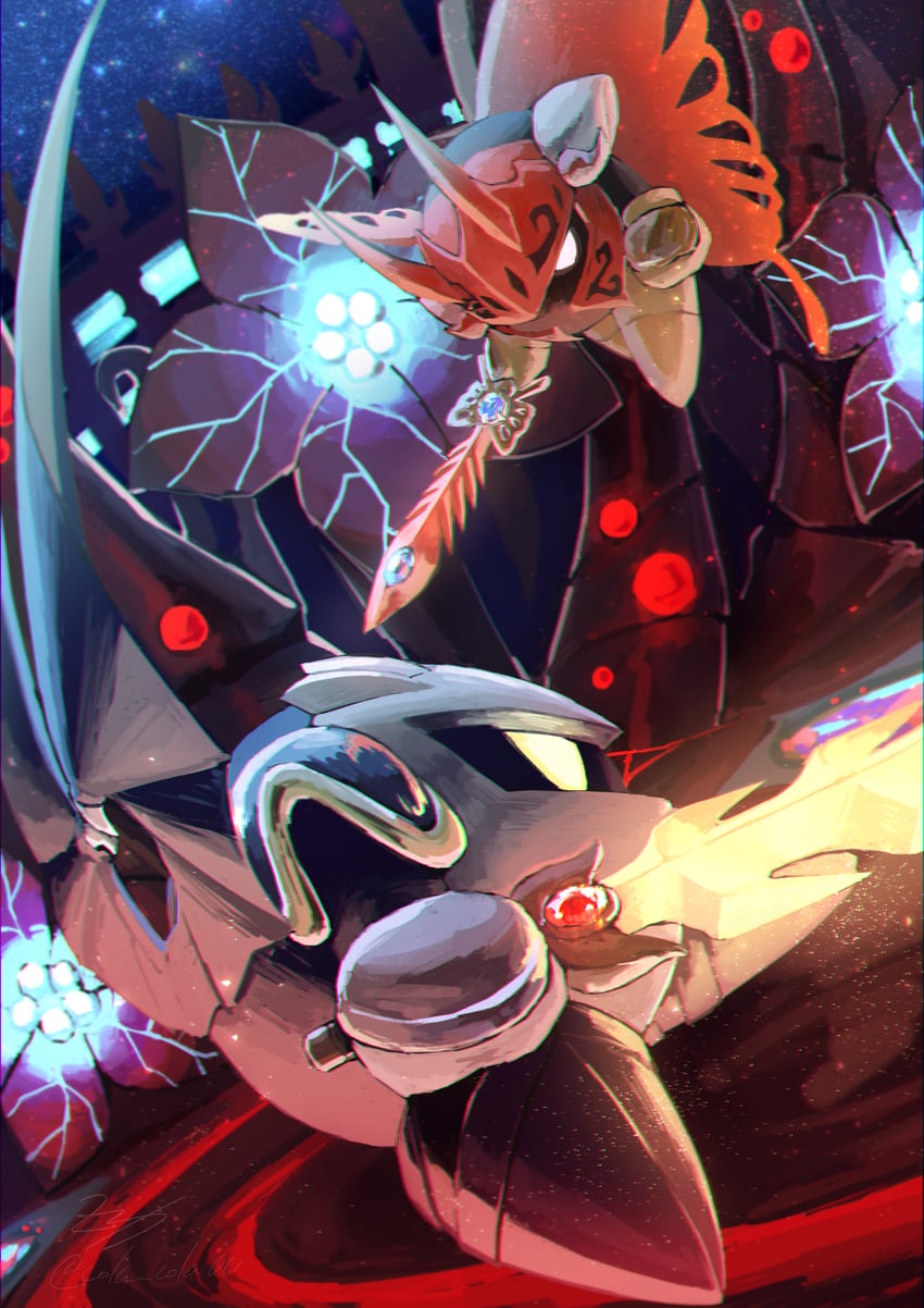meta knight and morpho knight (kirby and 1 more) drawn by cola_cola00