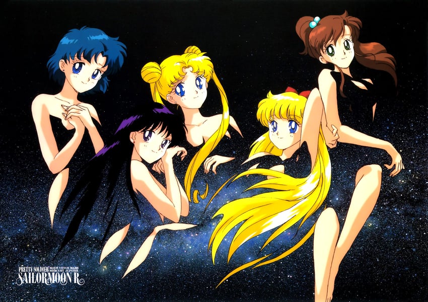 tsukino usagi, mizuno ami, aino minako, hino rei, and kino makoto (bishoujo senshi sailor moon and 1 more) drawn by tadano_kazuko