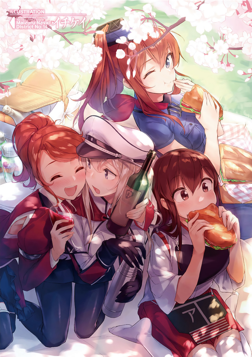 akagi, graf zeppelin, saratoga, and aquila (kantai collection) drawn by ichikei