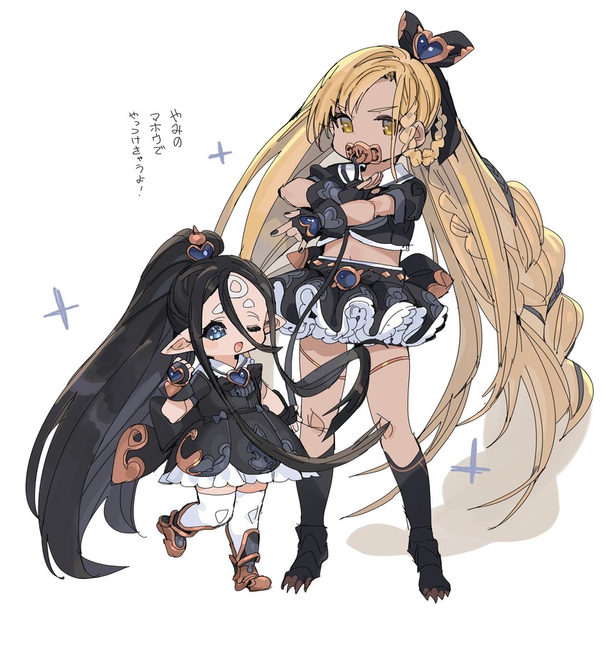 helel ben shalem and rei (granblue fantasy) drawn by spawnfoxy