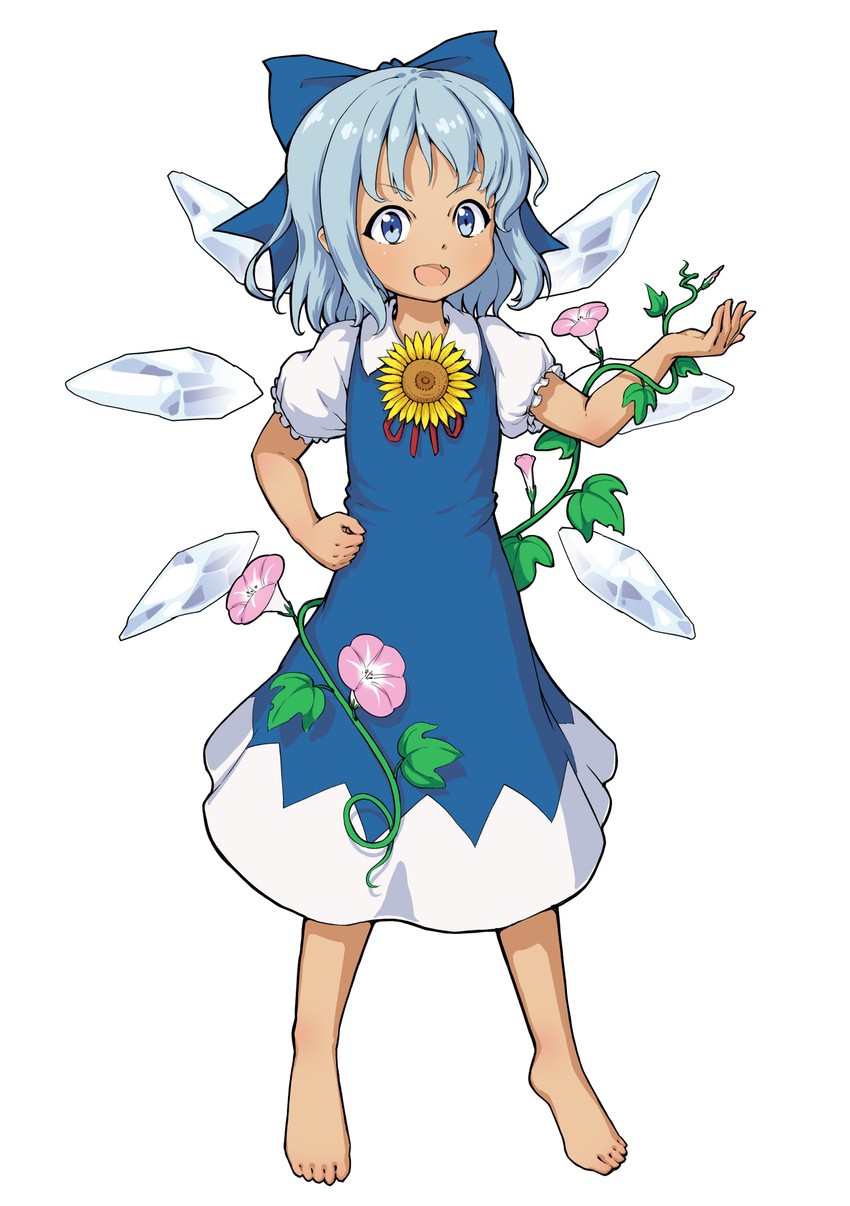 cirno and tanned cirno (touhou and 1 more) drawn by gykleo