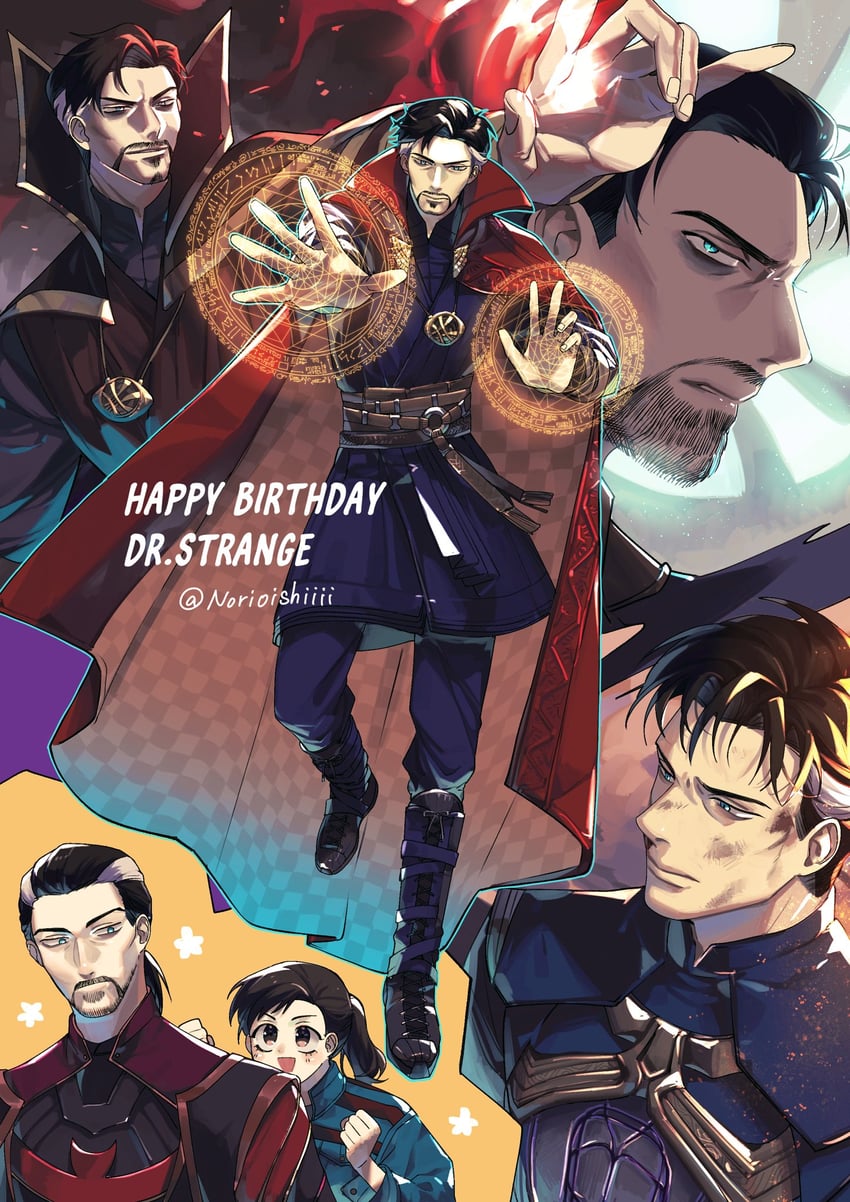 doctor strange and america chavez (marvel and 3 more) drawn by norioishiiii
