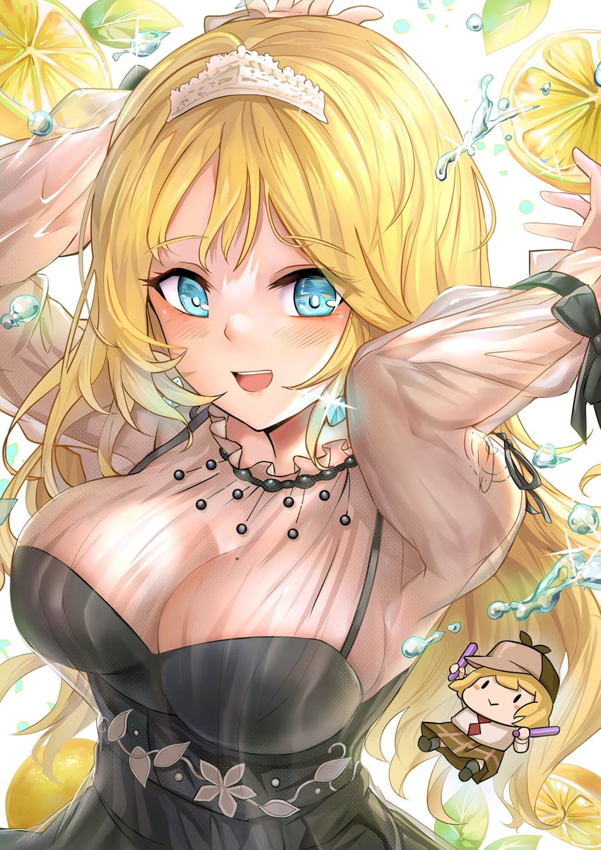 watson amelia and smol ame (hololive and 1 more) drawn by yougenko