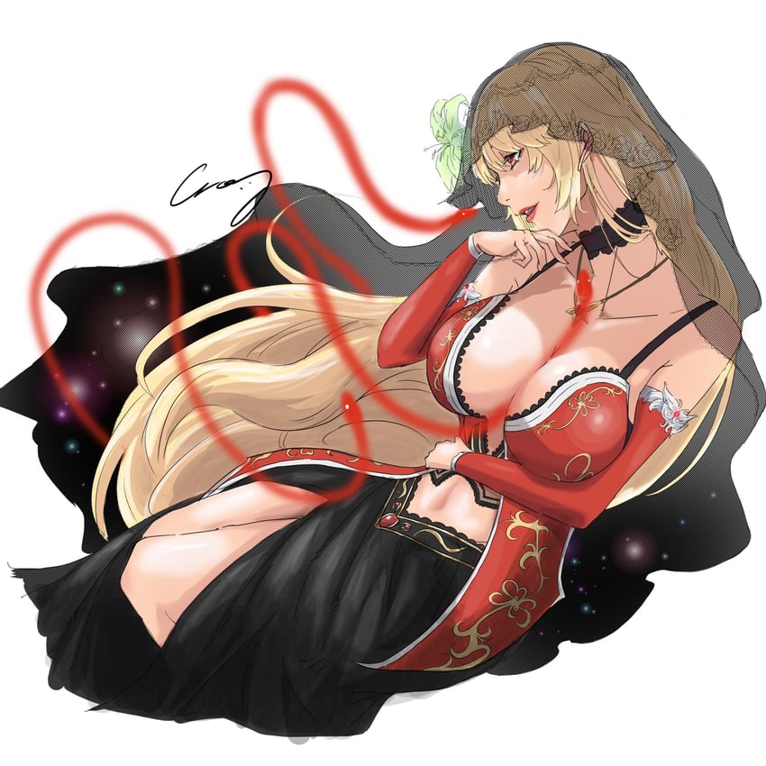 fina and majin fina (final fantasy and 2 more) drawn by crazy02oekaki