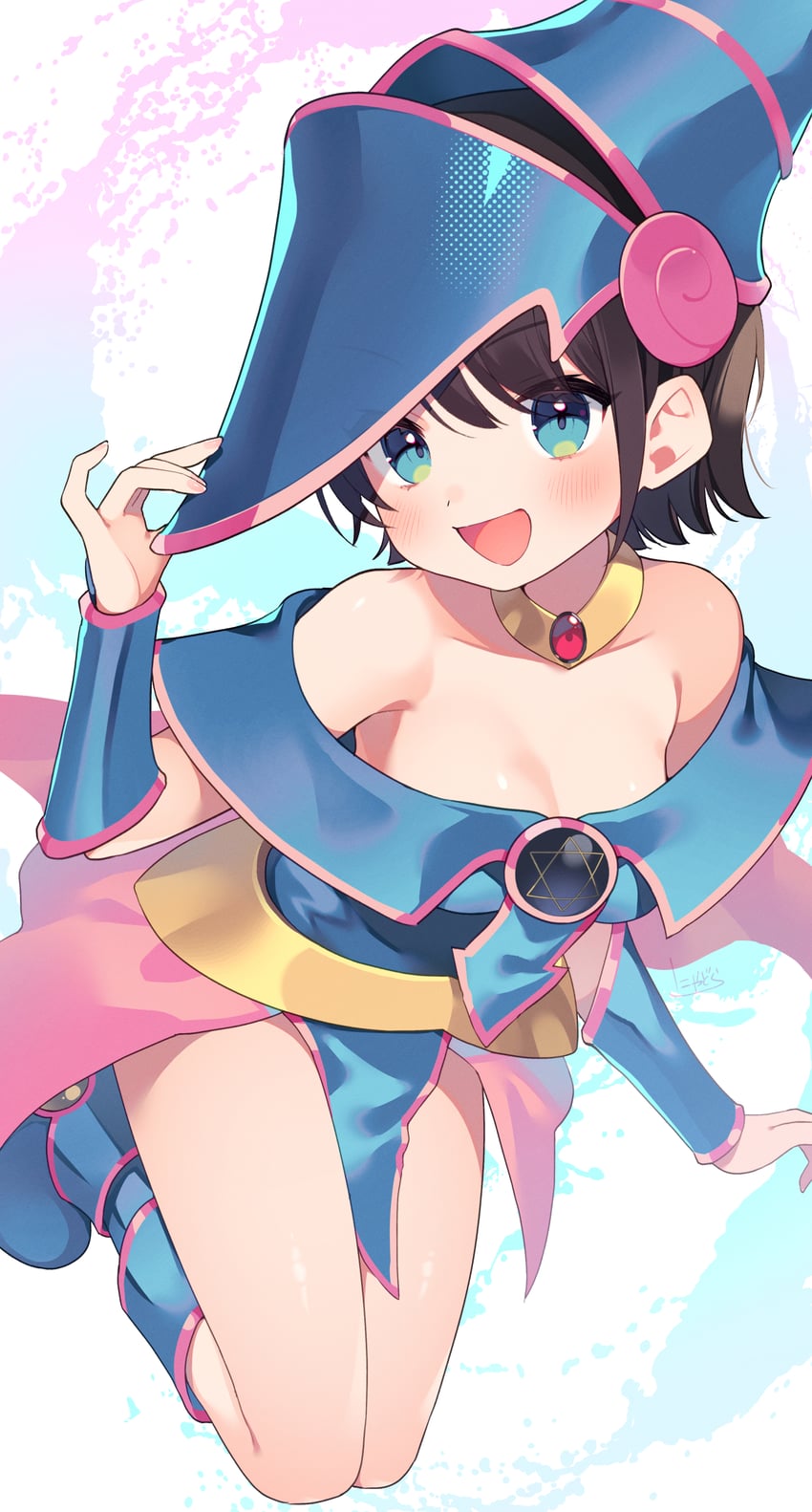 oozora subaru and dark magician girl (hololive and 1 more) drawn by nyasunyadoora
