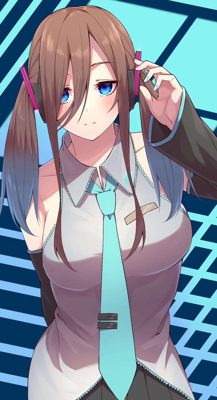 hatsune miku and nakano miku (vocaloid and 1 more) drawn by tamago_sando
