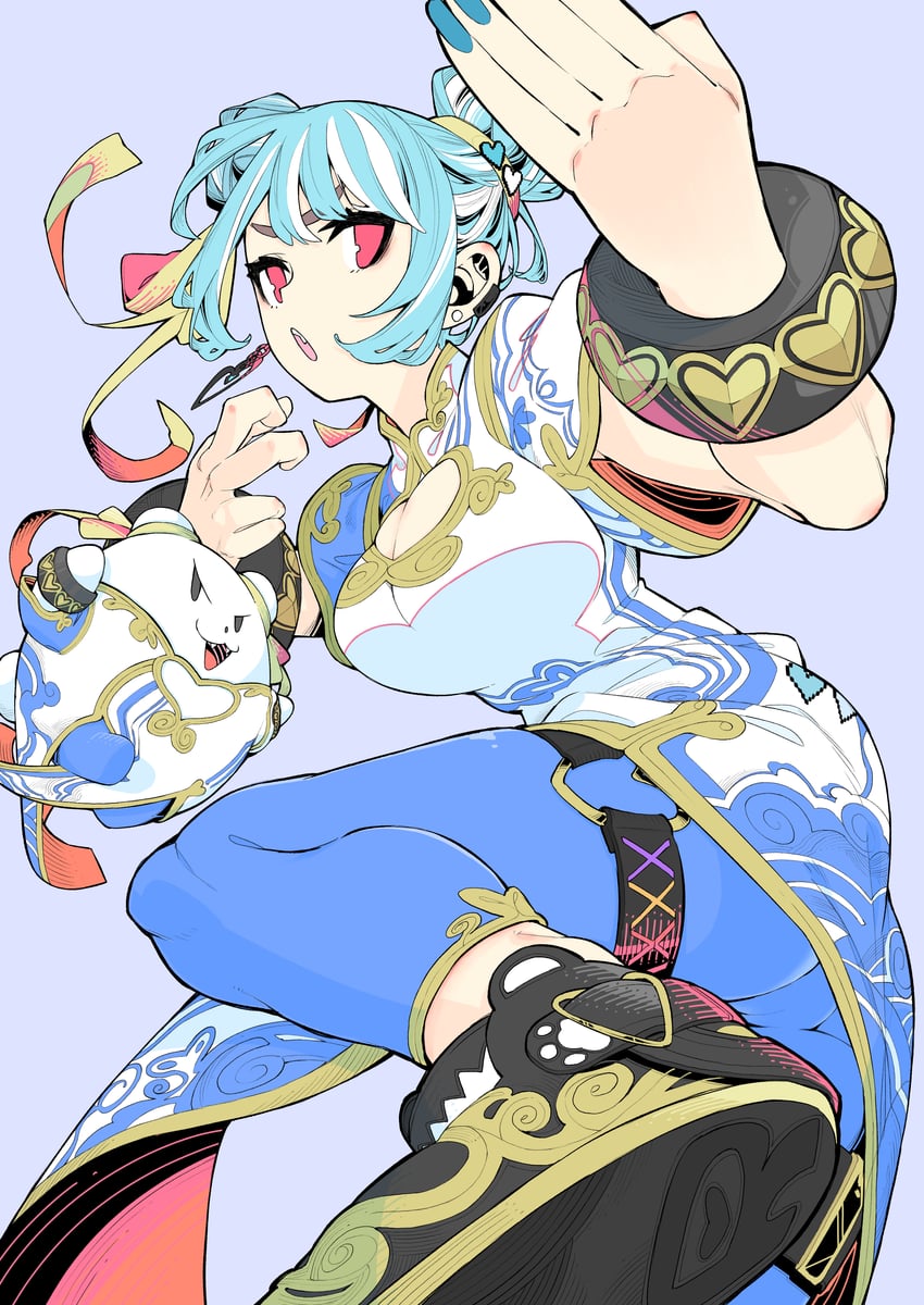 chun-li and shiranami ramune (street fighter and 1 more) drawn by tetsu_booya