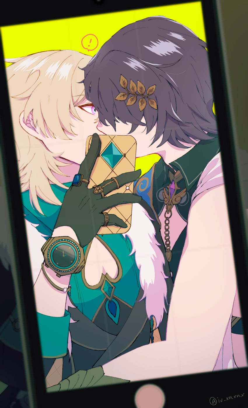 aventurine and dr. ratio (honkai and 1 more) drawn by iv_(iv_xnxnx)