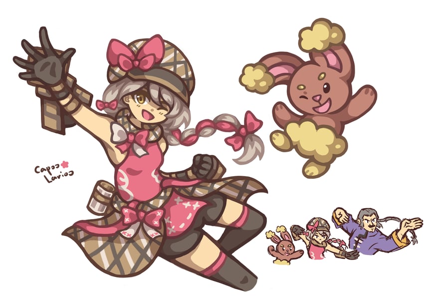 buneary, framme, and master asia (pokemon and 4 more) drawn by capoolarioo