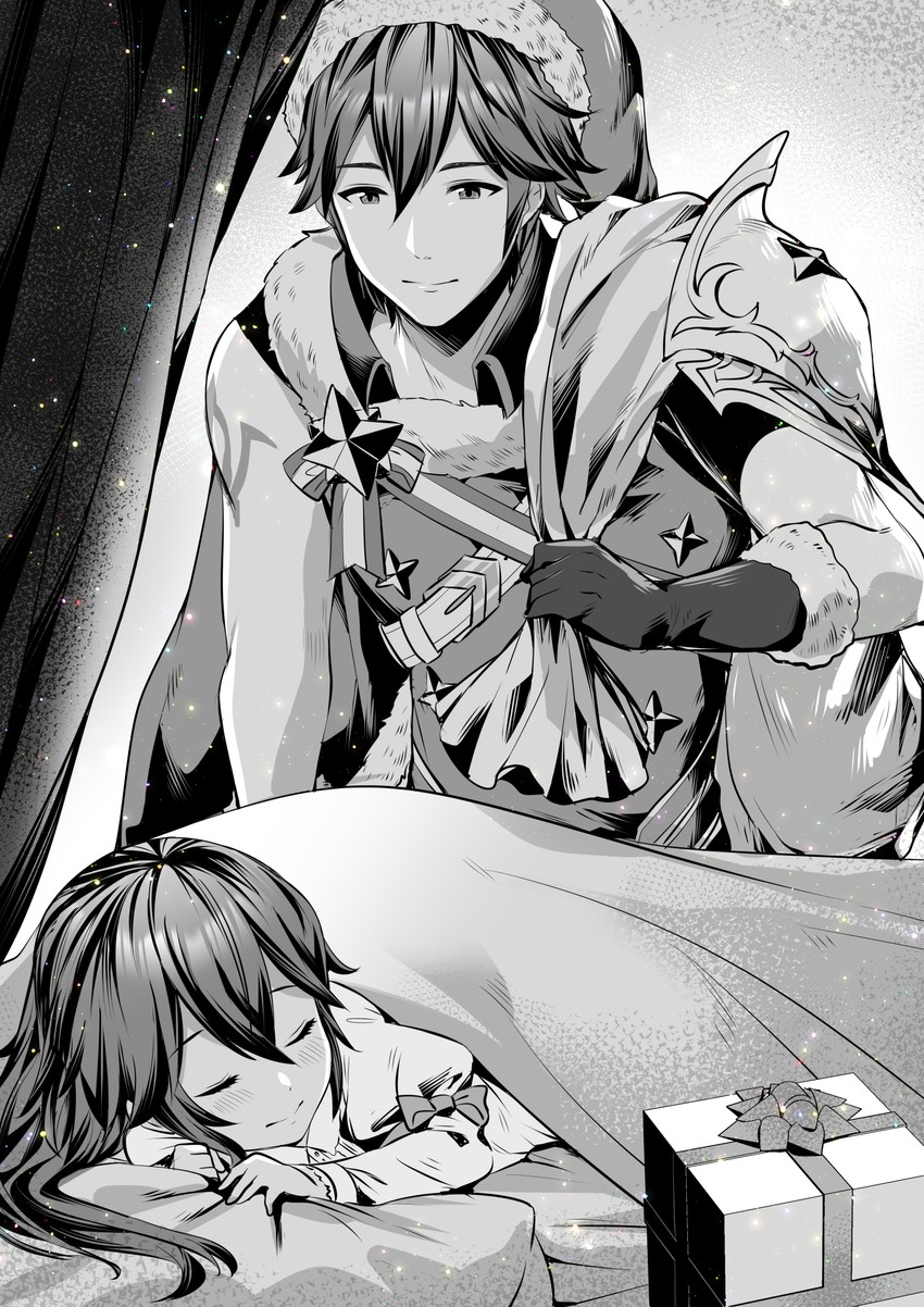 lucina and chrom (fire emblem and 2 more) drawn by ameno_(a_meno0)