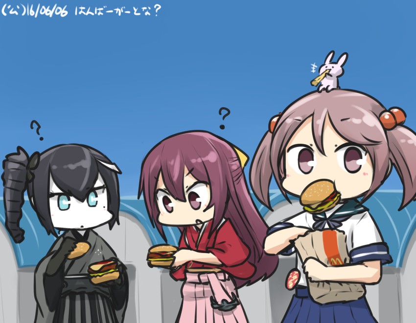 sazanami, kamikaze, and ancient destroyer oni (kantai collection) drawn by hamu_koutarou