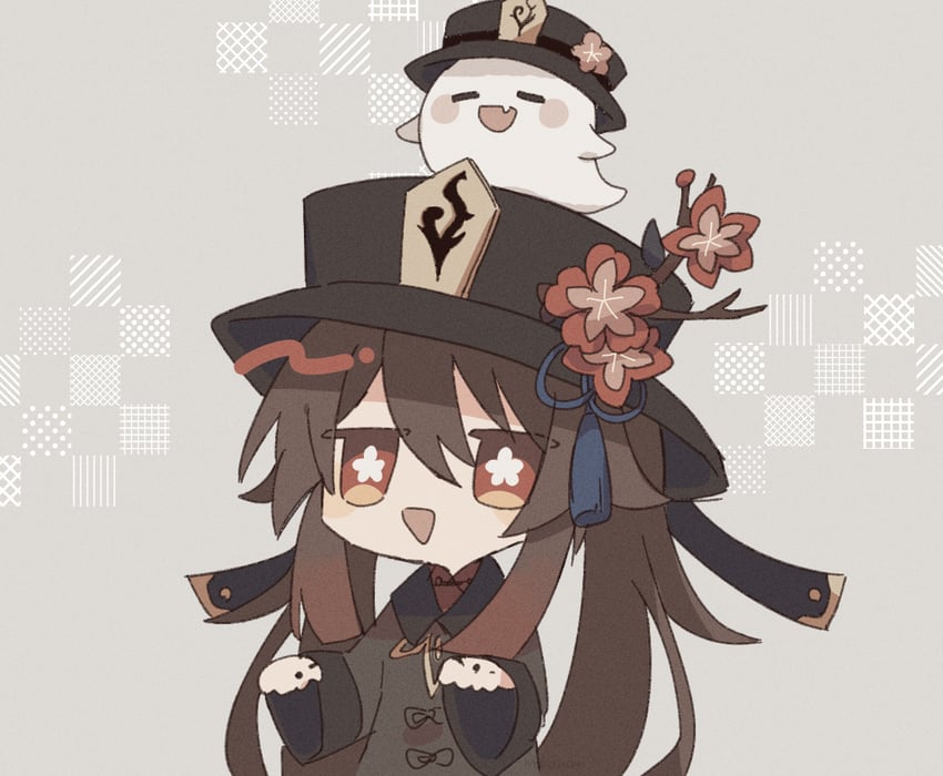 hu tao and boo tao (genshin impact) drawn by yann7478