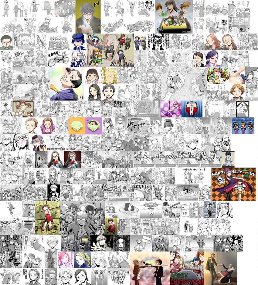 hakurei reimu, kochiya sanae, akemi homura, kaname madoka, miki sayaka, and 45 more (touhou and 6 more) drawn by tokiwa_(mukoku)