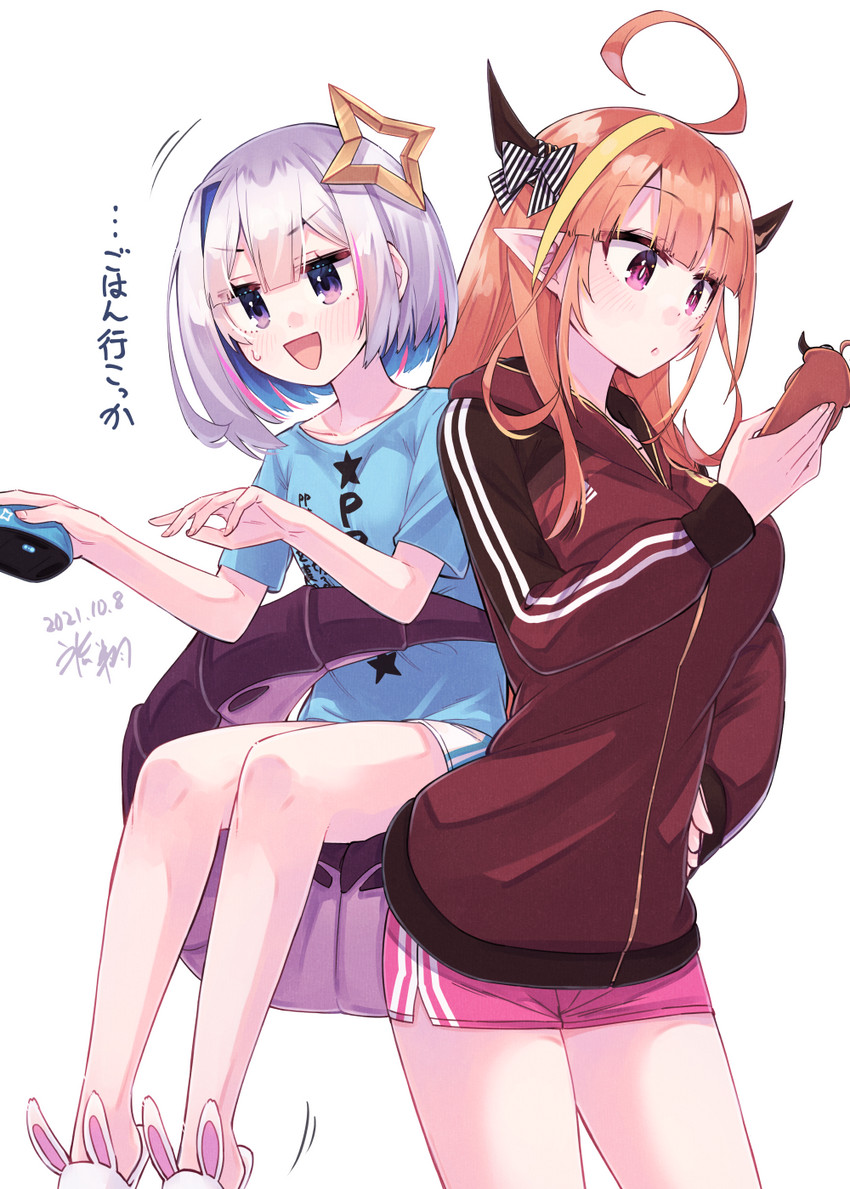 amane kanata and kiryu coco (hololive) drawn by hikawa_shou