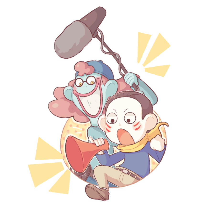 mister movien and ad youkai (youkai watch) drawn by kflamingo