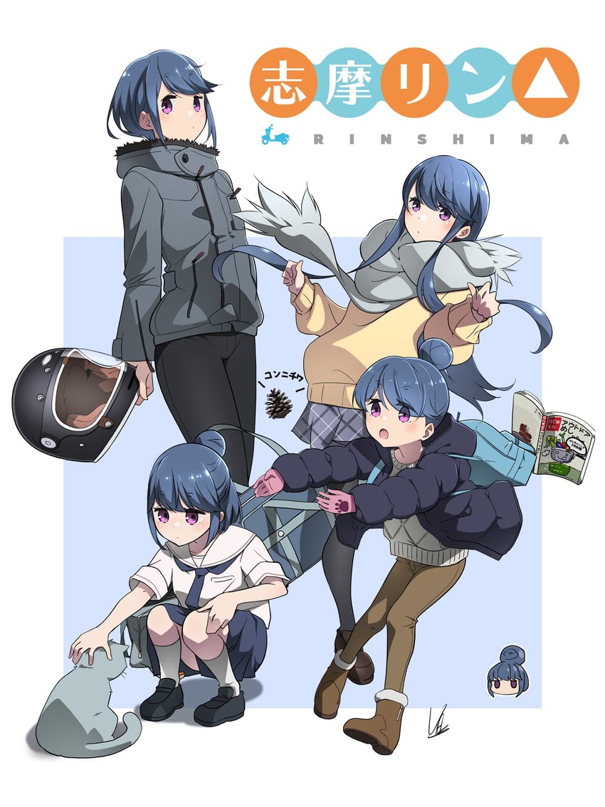 shima rin (yurucamp and 1 more) drawn by yas_(yosiyasuyasu)