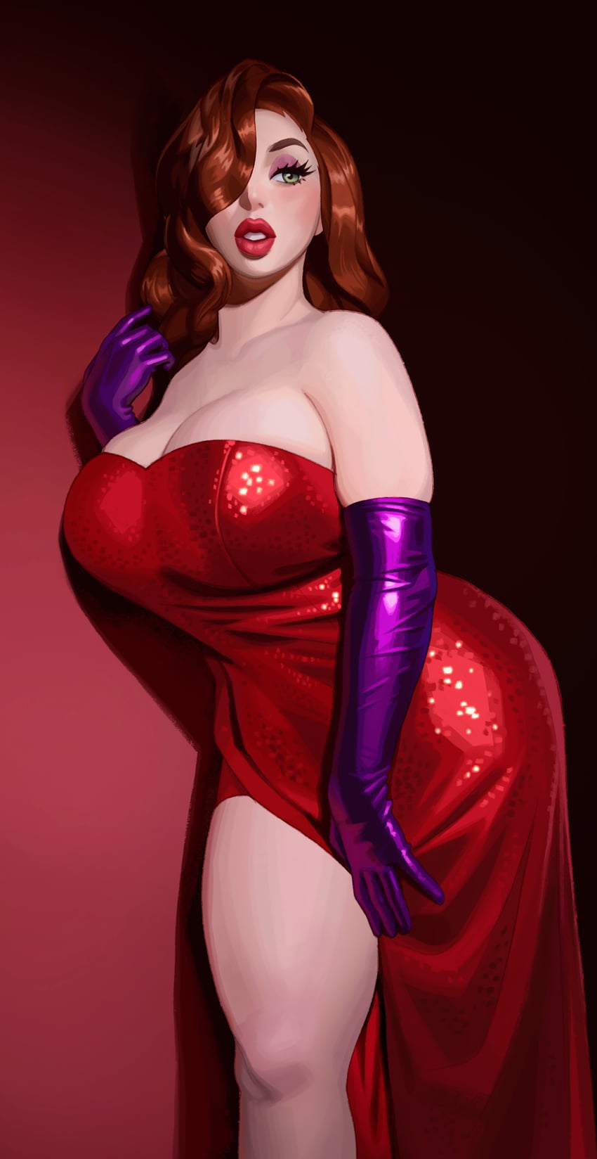 jessica rabbit and juliette michele (real life and 1 more) drawn by riz