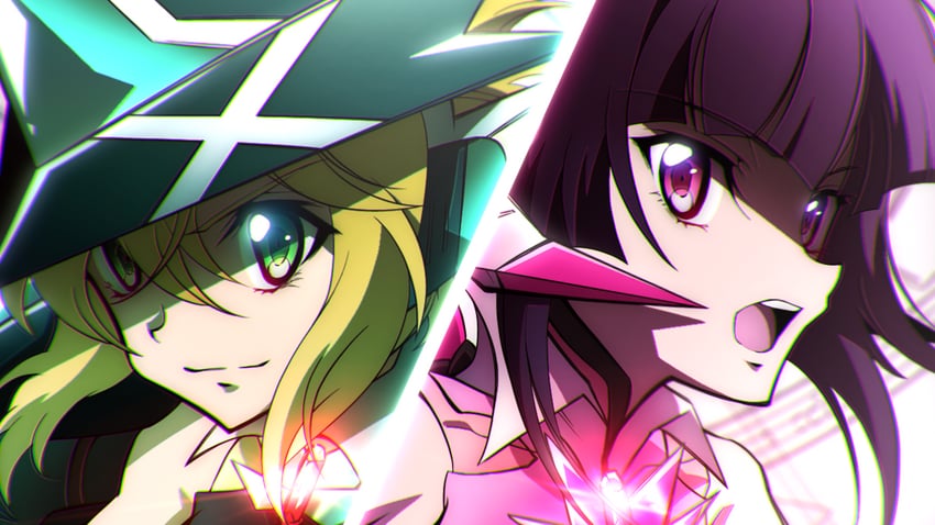 akatsuki kirika and tsukuyomi shirabe (senki zesshou symphogear) drawn by rice_kobayashi
