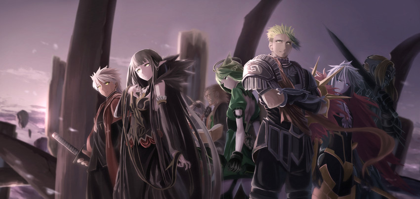 mordred, atalanta, karna, achilles, semiramis, and 3 more (fate and 1 more) drawn by mukade_(siieregannsu)