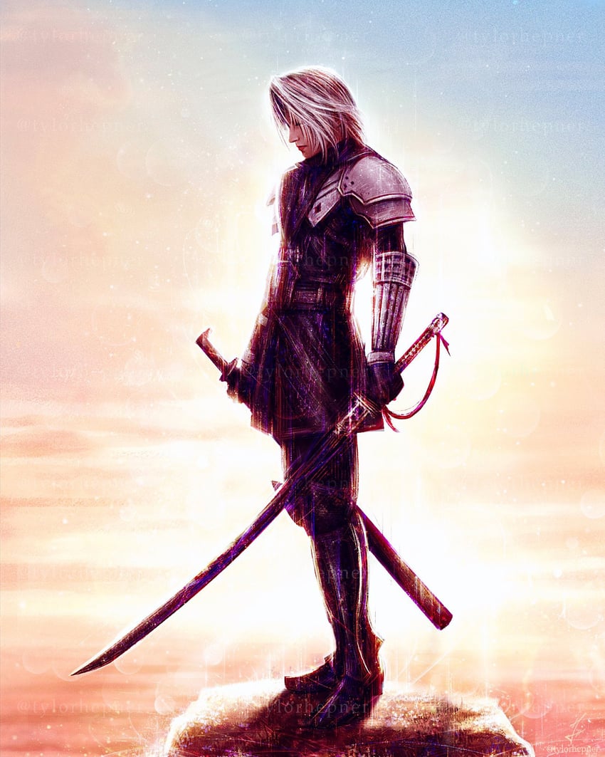 sephiroth (final fantasy and 2 more) drawn by tylor_hepner
