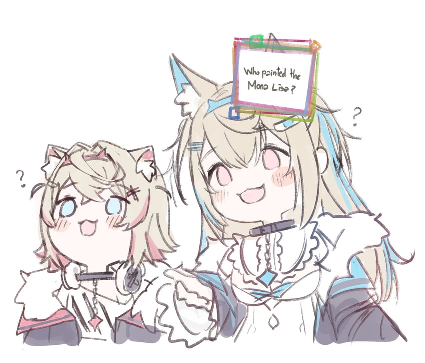 fuwawa abyssgard and mococo abyssgard (hololive and 1 more) drawn by hyde_(tabakko)
