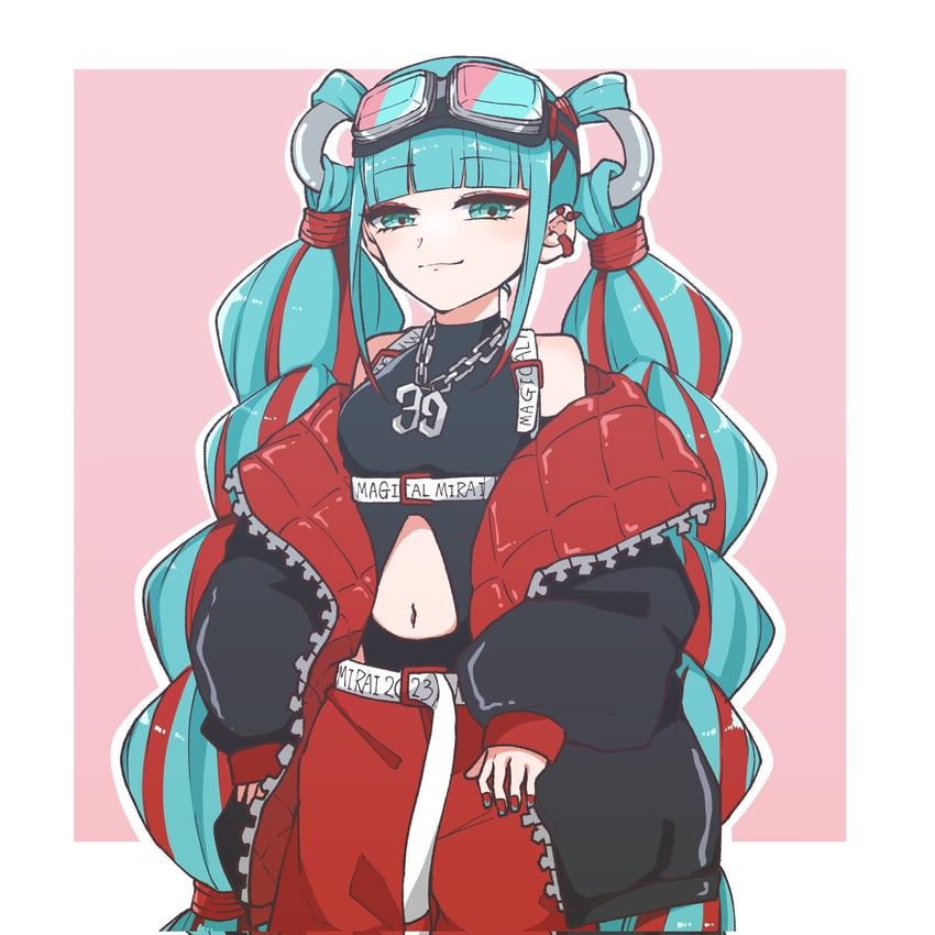 hatsune miku and magical mirai miku (vocaloid and 1 more) drawn by yurimozyu2038