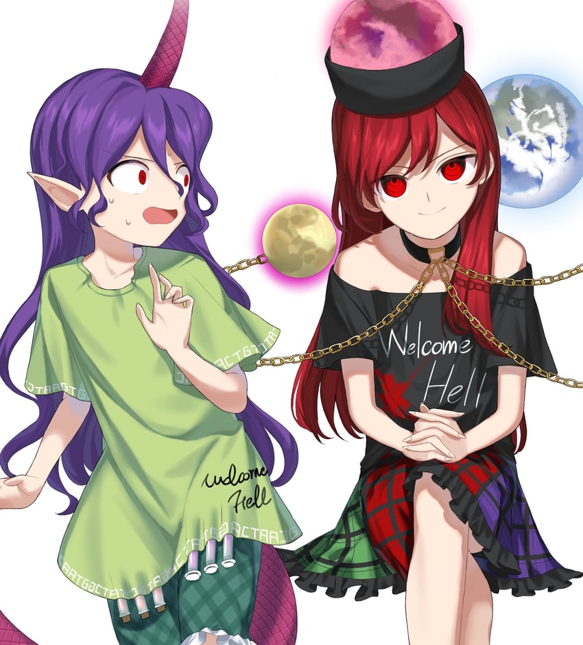 hecatia lapislazuli and tenkajin chiyari (touhou and 1 more) drawn by keiki8296
