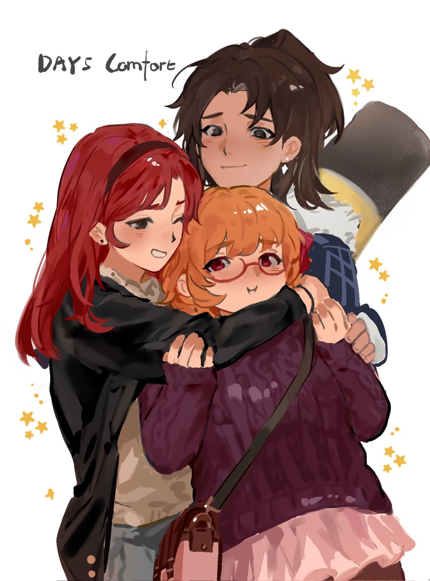 main character, qiu lin, and tamarack baumann (our life: now and forever) drawn by xrsjbz