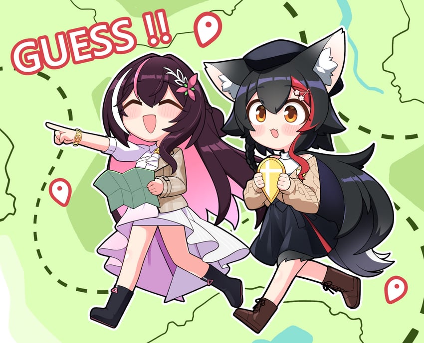 ookami mio and azki (hololive and 1 more) drawn by jb_jagbung