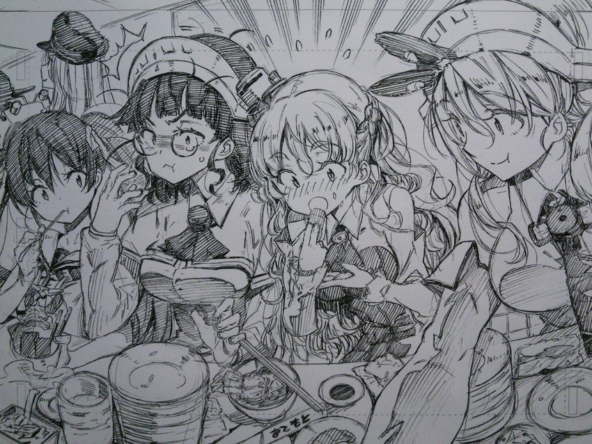 bismarck, libeccio, zara, littorio, and roma (kantai collection) drawn by kojima_takeshi
