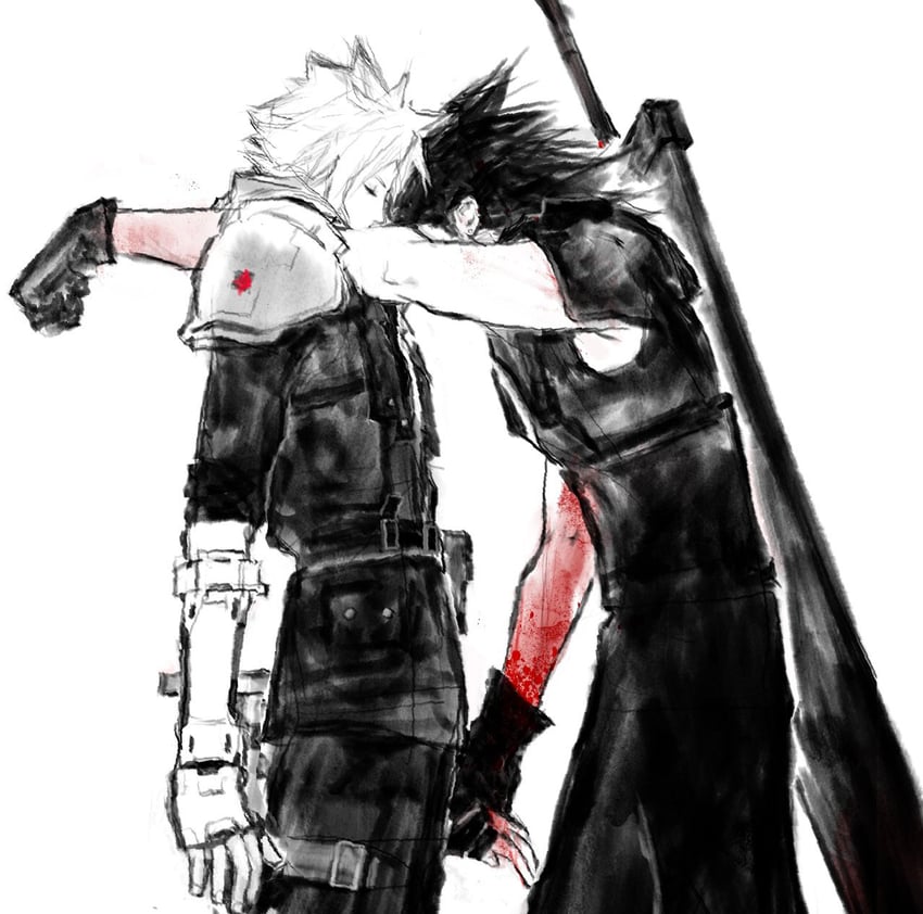 cloud strife and zack fair (final fantasy and 4 more) drawn by cloud_virtu