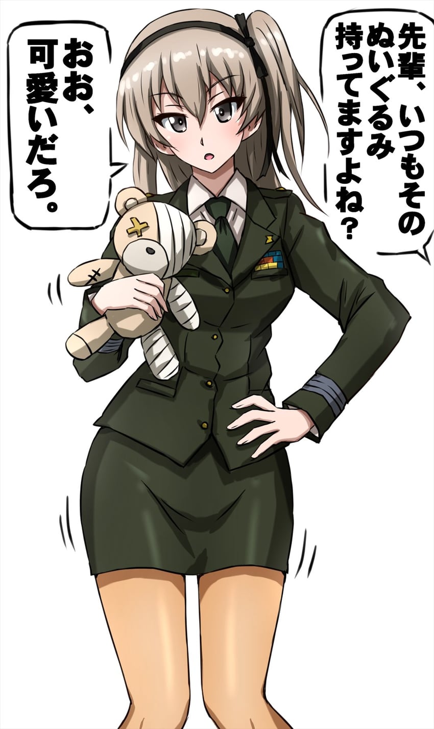 shimada arisu and boko (girls und panzer) drawn by omachi_(slabco)