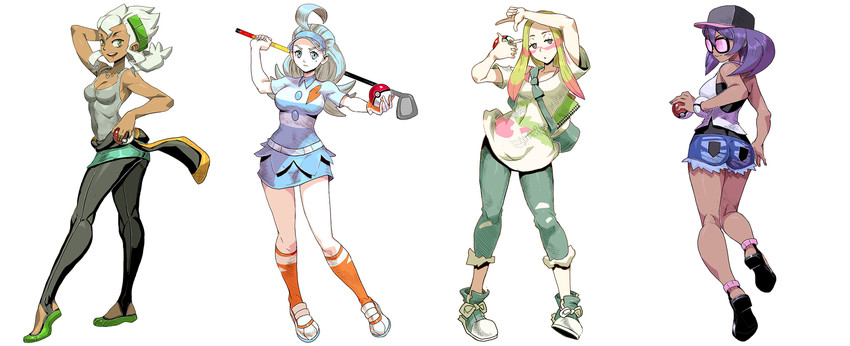 mina, kahili, sina, and professor burnet (pokemon and 1 more) drawn by genzoman
