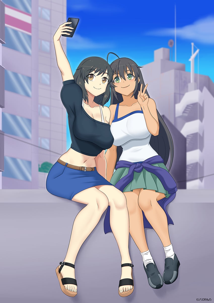 asuka and homura (senran kagura and 1 more) drawn by rozack