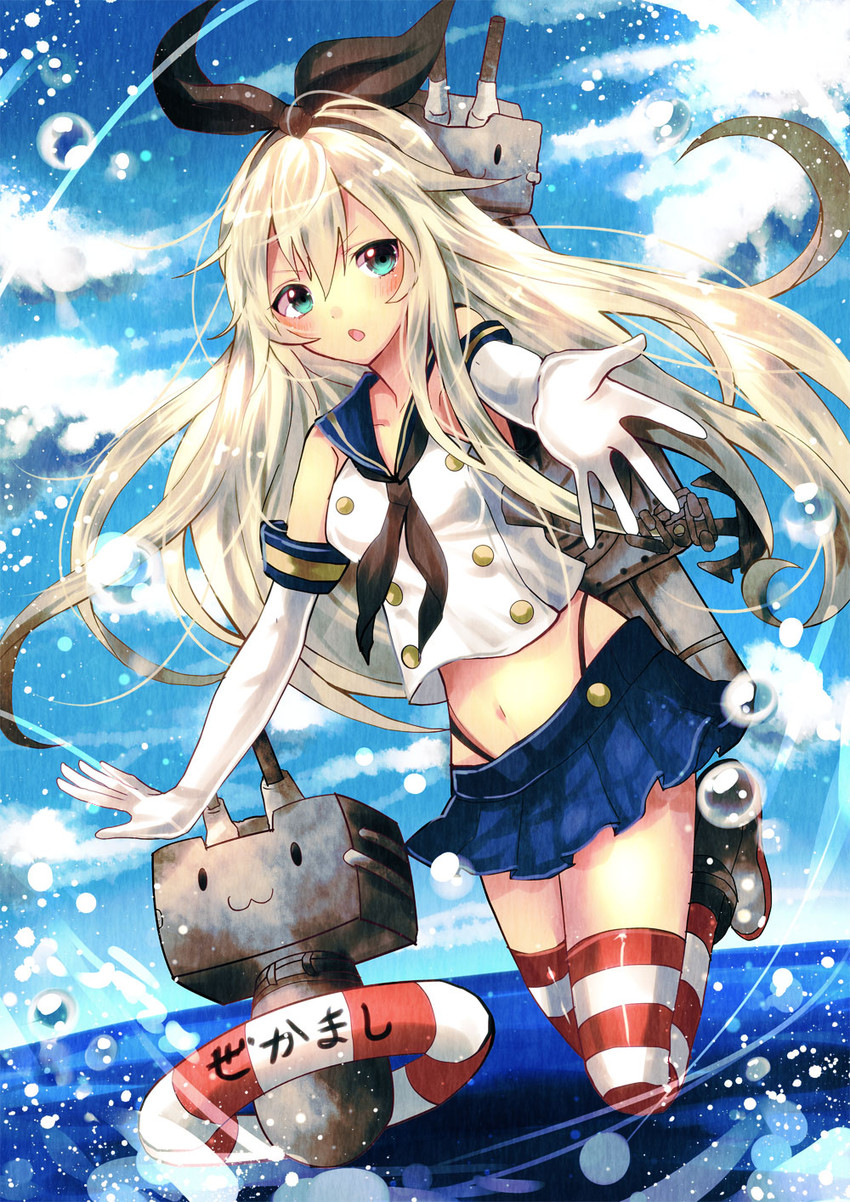 shimakaze and rensouhou-chan (kantai collection) drawn by sazanami_shione