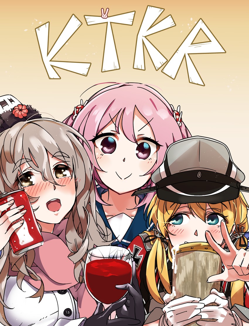 prinz eugen, sazanami, and pola (kantai collection) drawn by dongsa_wonhyong