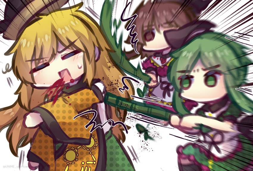 matara okina, nishida satono, and teireida mai (touhou) drawn by unime_seaflower