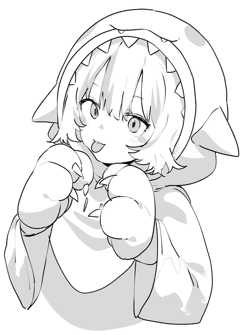 gawr gura (hololive and 1 more) drawn by ddari