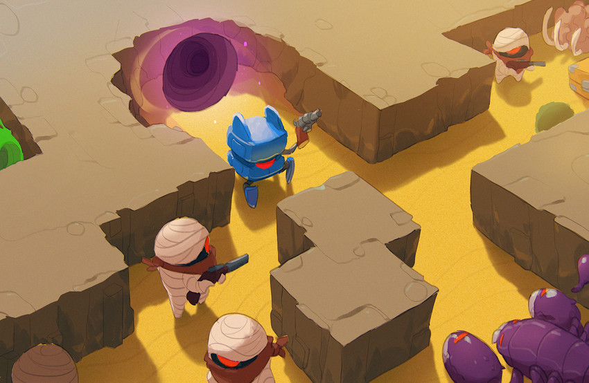 robot, horror, bandit, and scorpion (nuclear throne) drawn by justinchans