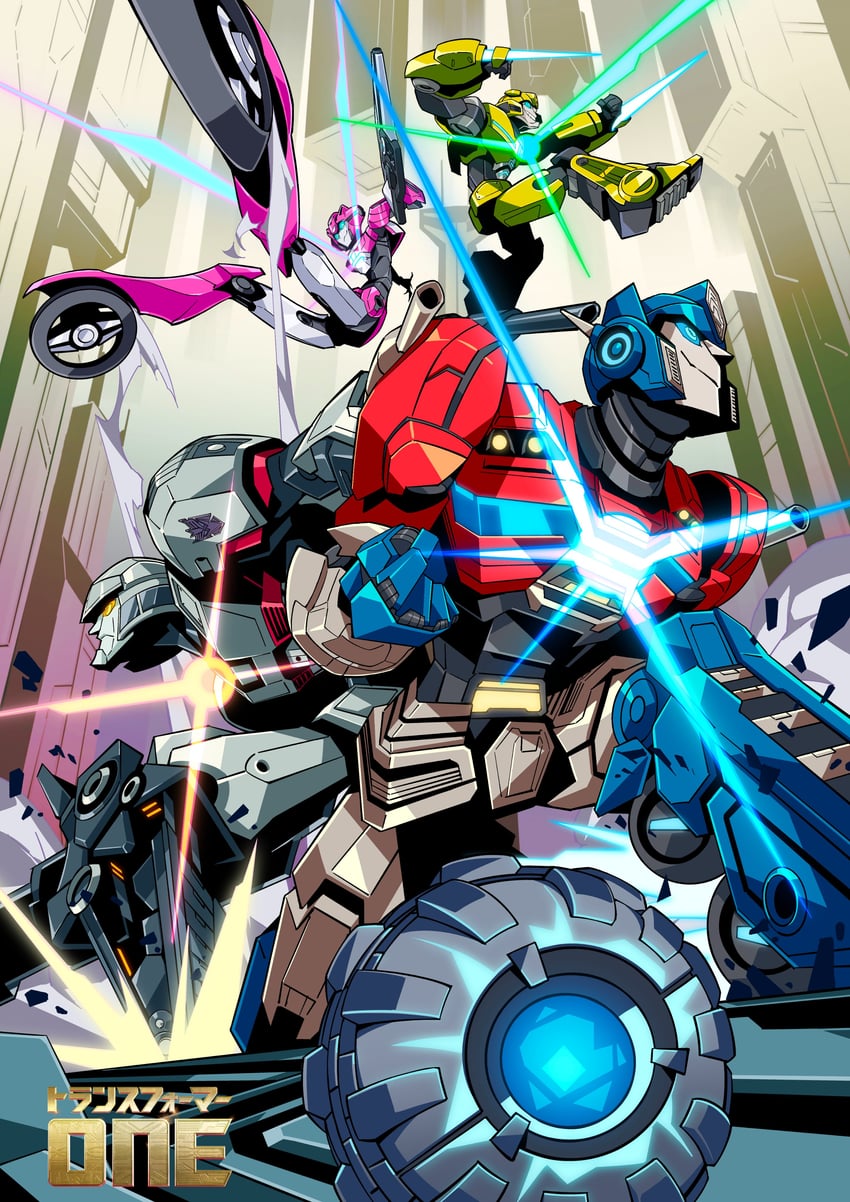 megatron, bumblebee, elita one, d-16, orion pax, and 1 more (transformers and 1 more) drawn by sakamoto_masaru
