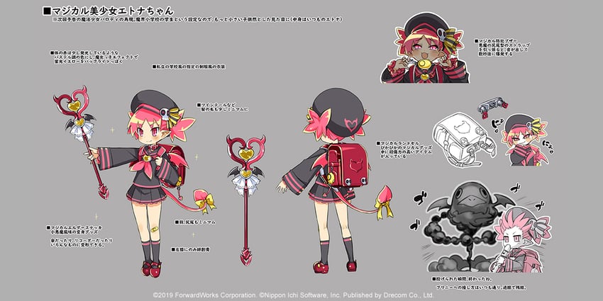 etna and prinny (disgaea and 3 more) drawn by harada_takehito