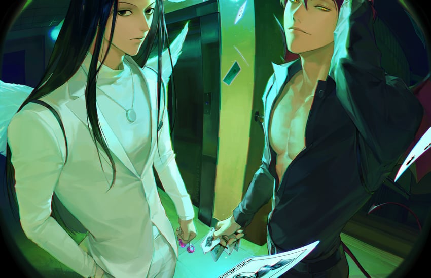 gon freecss and hisoka morow (hunter x hunter) drawn by dongzak_o0