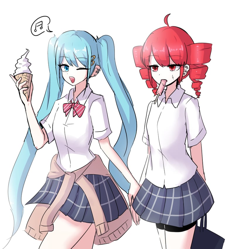 hatsune miku and kasane teto (vocaloid and 1 more) drawn by runiz
