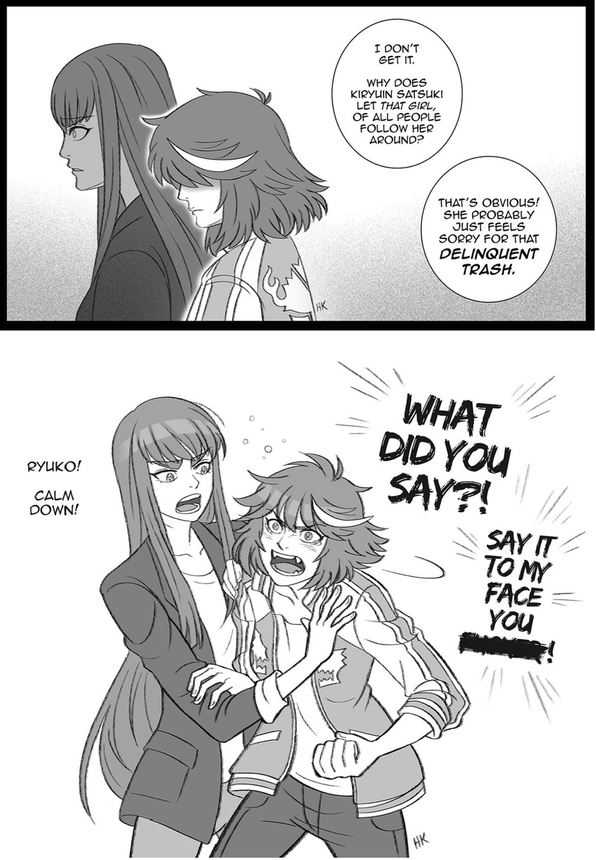 matoi ryuuko and kiryuuin satsuki (kill la kill) drawn by herokick