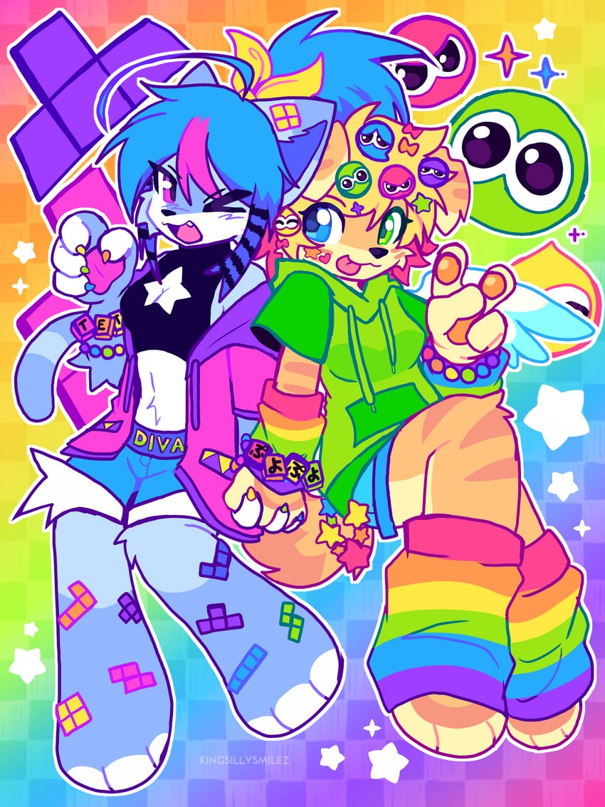 puyo and kandi (original and 3 more) drawn by kingsillyspace